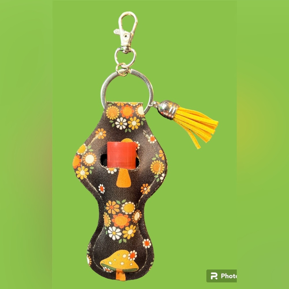 COPY - Retro Mushrooms Chapstick Lipstick Holder Keychain